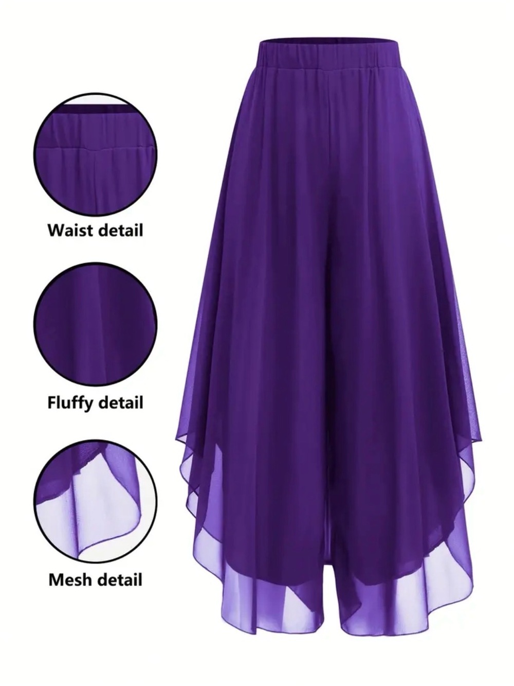 Layered Chiffon Wide-Leg Palazzo Pants Colors Available New Boutique